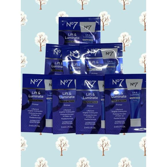 No7 Lift & Luminate Triple Action Primer Sensitive Skin 1 Fl. Oz 8 Samples Set - Picture 1 of 3